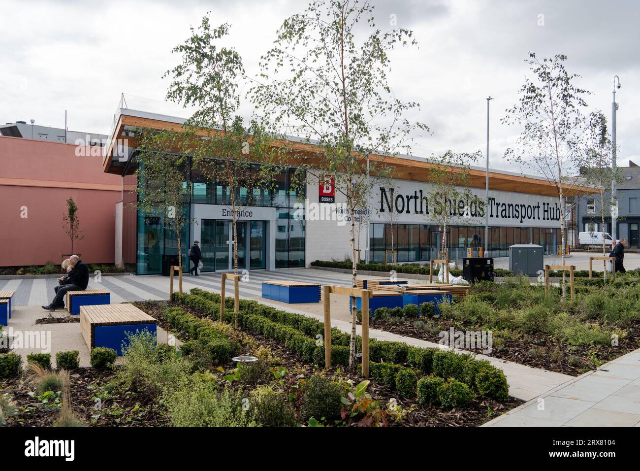 Le North Shields transport Hub ou la gare routière - peu après l'ouverture au public. North Shields, North Tyneside, Royaume-Uni. Banque D'Images