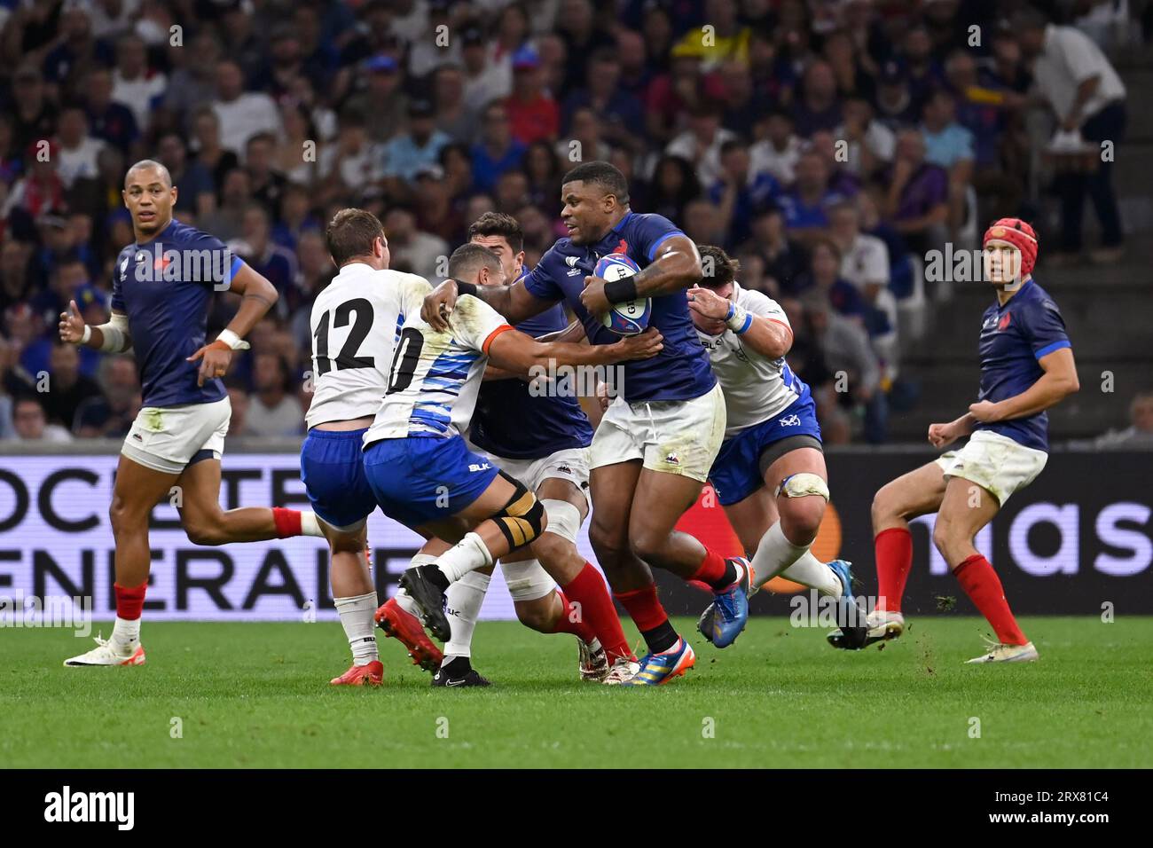 Marseille, France. 23 septembre 2023. Julien Mattia/le Pictorium - coupe du monde de rugby France-Namibie - 23/09/2023 - France/Bouches-du-Rhone/Marseille - Jonathan Danty lors du match de coupe du monde de rugby 2023 entre la France et la Namibie au Stade Vélodrome de Marseille, le 21 septembre 2023. Crédit : LE PICTORIUM/Alamy Live News Banque D'Images