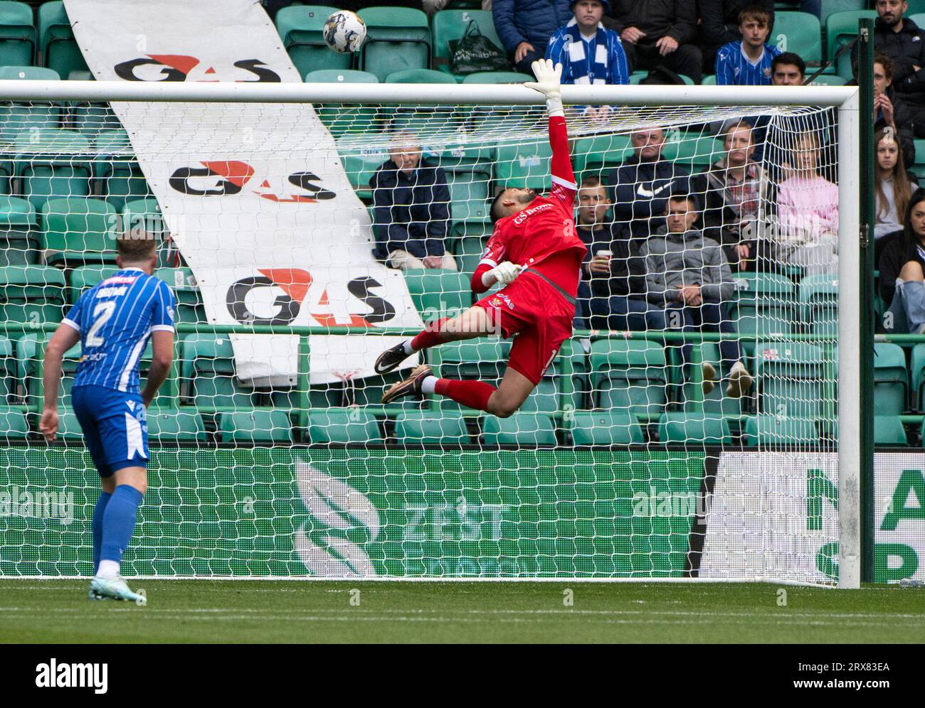 Edimbourg, Royaume-Uni. 23 septembre 2023. Scottish Premiership - Hibernian FC v St Johnstone FC 23/09/2023 Super enregistrement du gardien bulgare de St Johnstone, Dimitar Mitov, alors que Hibernian affronte St Johnstone dans le Scottish Premiership au Easter Road Stadium, Édimbourg, Royaume-Uni crédit : Ian Jacobs/Alamy Live News Banque D'Images