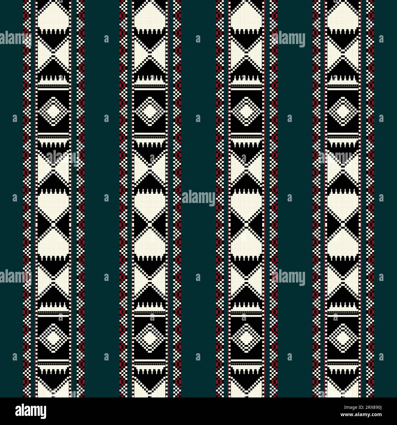 Un fond bleu avec un motif de bordure rayé noir et blanc Illustration de Vecteur