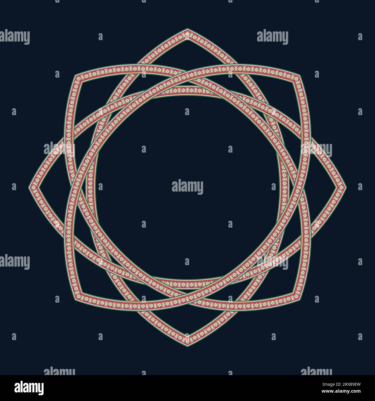 Un cadre circulaire fait de diamants sur un fond sombre Illustration de Vecteur