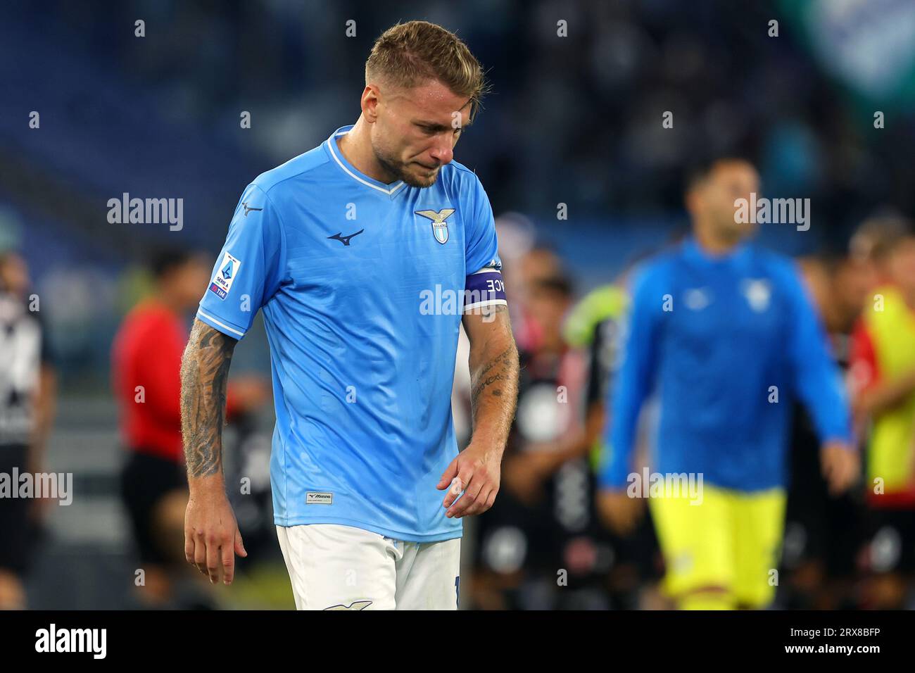 Rome, . 23 septembre 2023. Rome, Italie 23.09.2023 : déception Ciro immobile de Lazio à la fin de l'Italie Serie A TIM 2023-2024 jour 5 match de football entre SS Lazio vs AC Monza au Stade Olympique de Rome. Crédit : Agence photo indépendante/Alamy Live News Banque D'Images