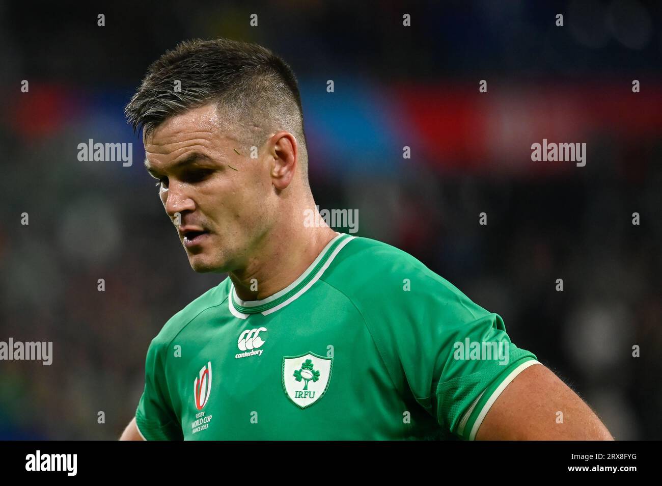 Julien Mattia/le Pictorium - Match de coupe du monde de rugby Afrique du Sud, Irlande. 16 septembre 2023. France/Seine-Saint-Denis/Saint-Denis - Johnny Sexton lors du premier affrontement entre l'Afrique du Sud et l'Irlande en coupe du monde de Rugby, au Stade de France, le 23 septembre 2023. Crédit : LE PICTORIUM/Alamy Live News Banque D'Images