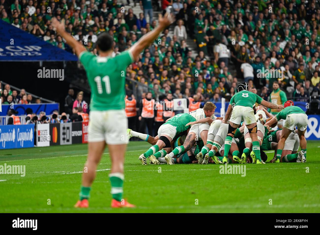 Julien Mattia/le Pictorium - Match de coupe du monde de rugby Afrique du Sud, Irlande. 16 septembre 2023. France/Seine-Saint-Denis/Saint-Denis - James Lowe lors du premier affrontement entre l'Afrique du Sud et l'Irlande en coupe du monde de rugby, au Stade de France, le 23 septembre 2023. Crédit : LE PICTORIUM/Alamy Live News Banque D'Images