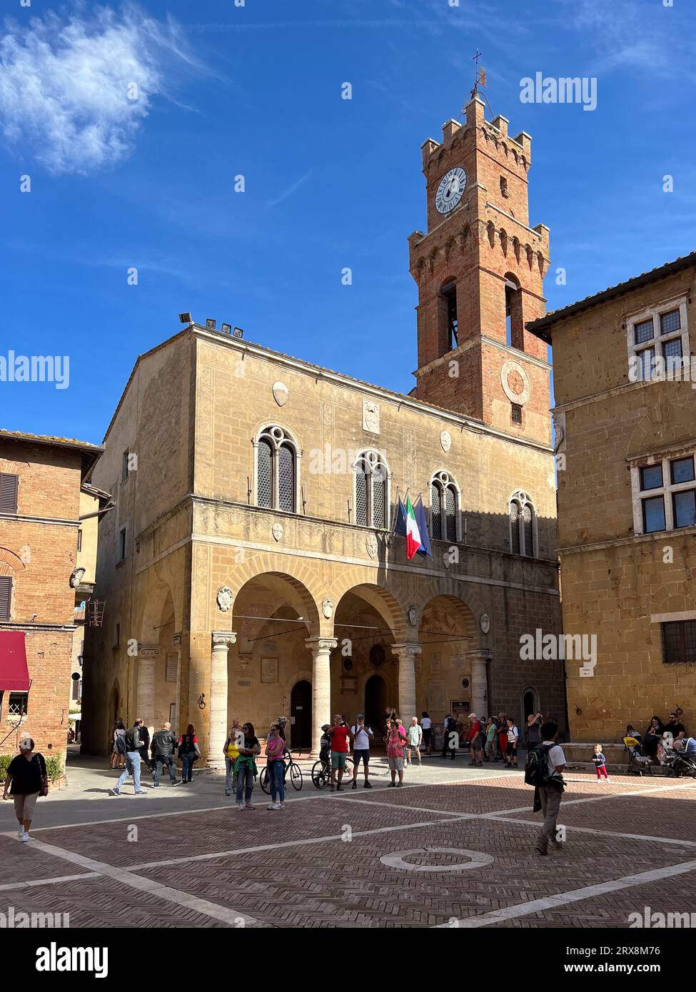 Piazza Pio II, Pienza Banque D'Images