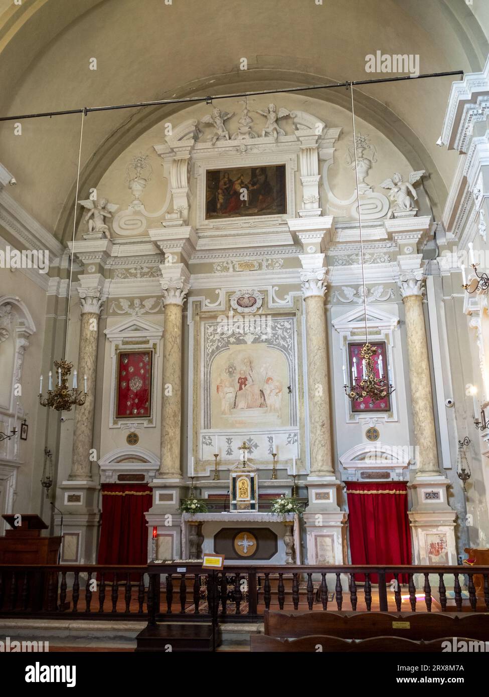 Intérieur baroque de Chiesa di Santa Caterina, Pienza Banque D'Images