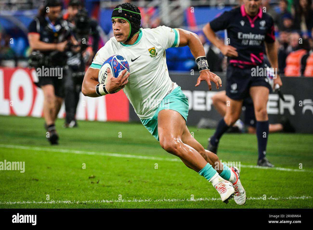 Cheslin KOLBE d'Afrique du Sud lors de la coupe du monde 2023, poule B match de rugby à XV entre l'Afrique du Sud et l'Irlande le 23 septembre 2023 au Stade de France à Saint-Denis près de Paris Banque D'Images