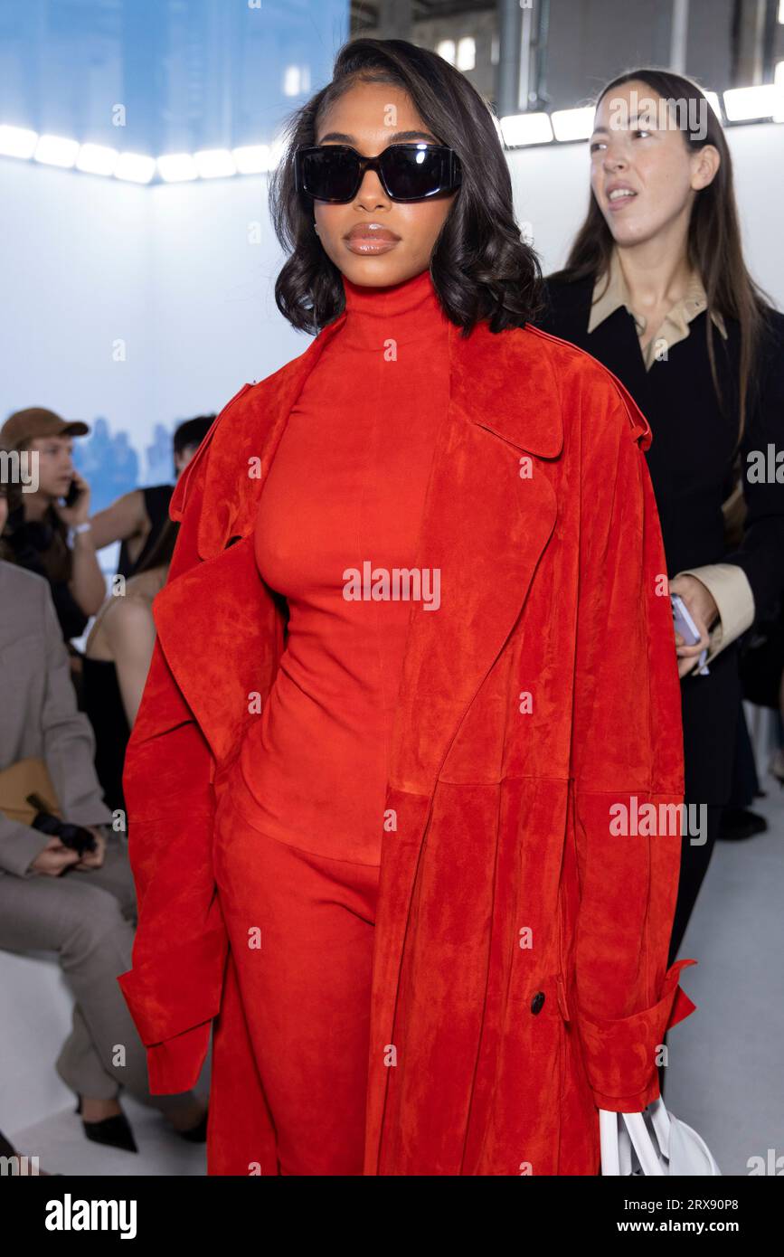 Milan, Italien. 23 septembre 2023. Lori Harvey participe à FERRAGAMO Spring/Summer 2024 Runway pendant la Fashion week de Milan le 2023 septembre - Milan ; Italie 23/09/2023 Credit : dpa/Alamy Live News Banque D'Images