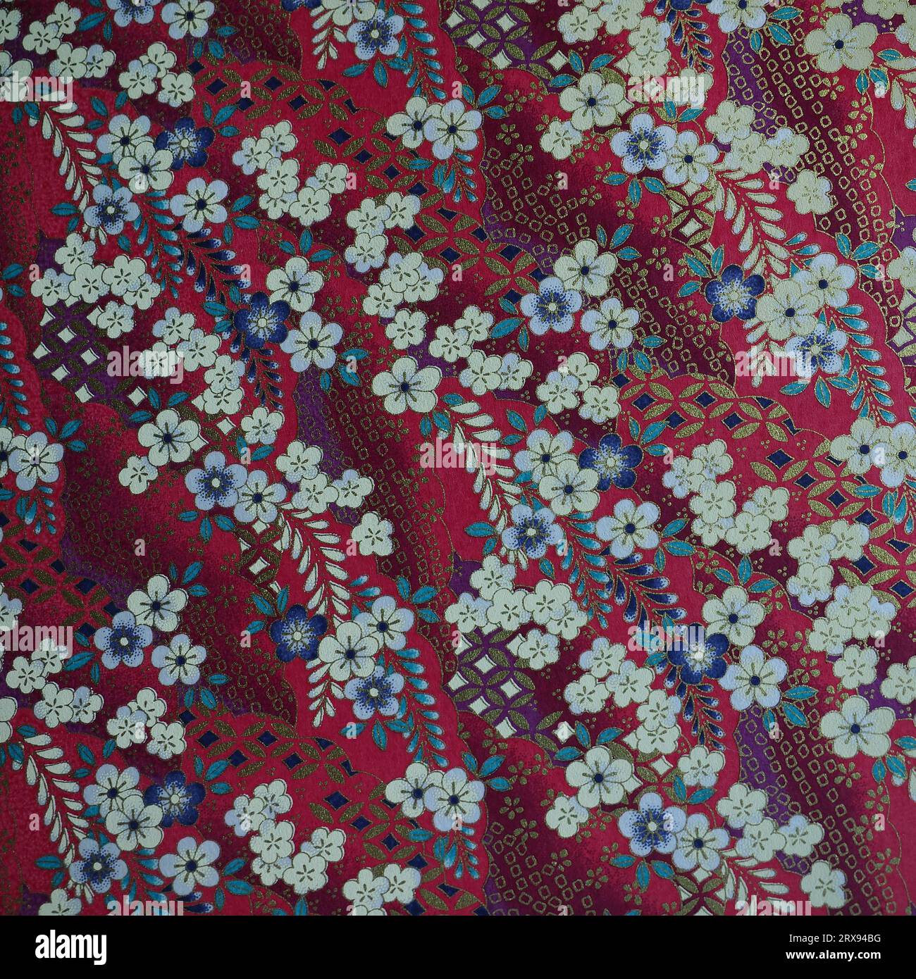 Motifs traditionnels japonais avec thème festif et floral Banque D'Images