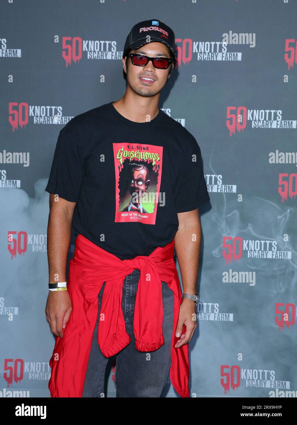 Buena Park, États-Unis. 23 septembre 2023. Ross Butler arrive à l'événement Carpet noir anniversaire 50 de Knotts Scary Farms qui a eu lieu au Knotts Berry Farm Hotel à Buena Park, CA le samedi 23 septembre 2023 . (Photo de Juan Pablo Rico/Sipa USA) crédit : SIPA USA/Alamy Live News Banque D'Images