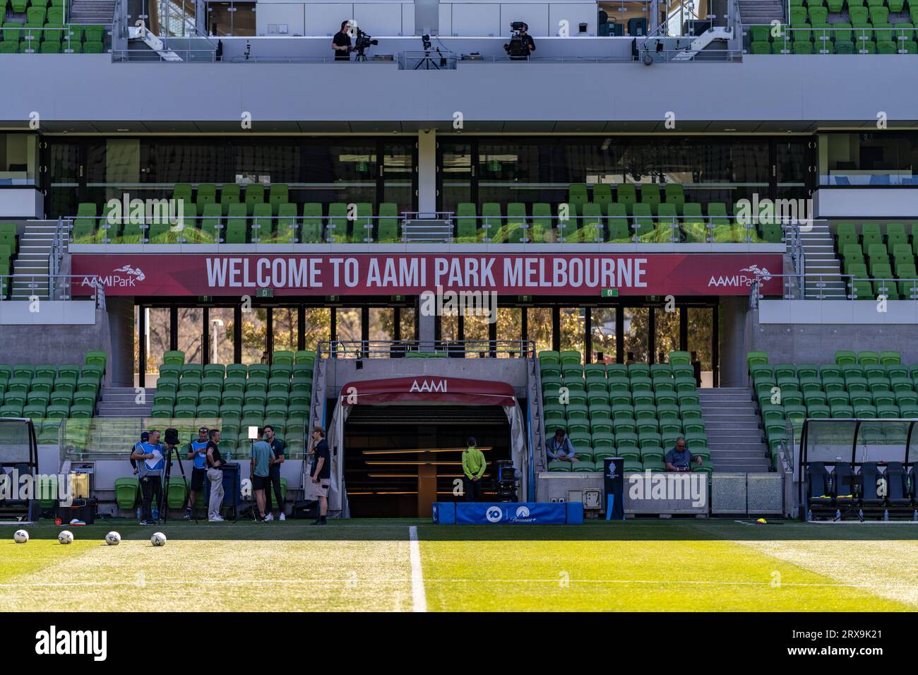 Melbourne, Australie. 24 septembre 2023. Signalétique AAMI Park avant le match. Crédit : James Forrester/Alamy Live News Banque D'Images