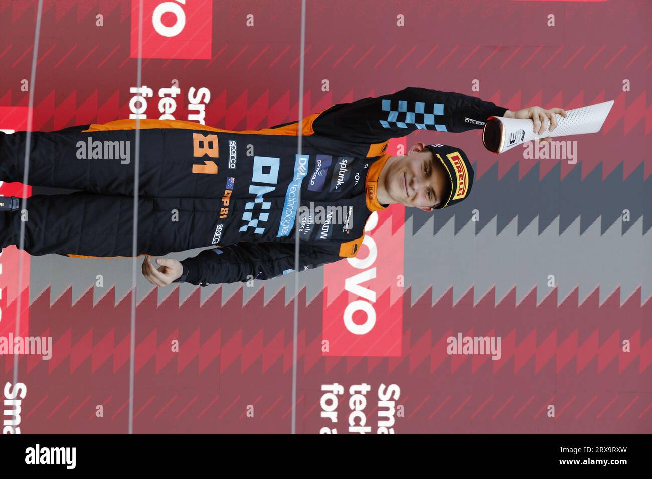 Suzuka, Japon. 24 septembre 2023. PIASTRI Oscar (aus), McLaren F1 Team MCL60, podium portrait lors du Grand Prix du Japon Lenovo de Formule 1 2023, 16e manche du Championnat du monde de Formule 1 2023 du 22 au 24 septembre 2023 sur le Suzuka International Racing course, à Suzuka - photo DPPI crédit : DPPI Media/Alamy Live News Banque D'Images