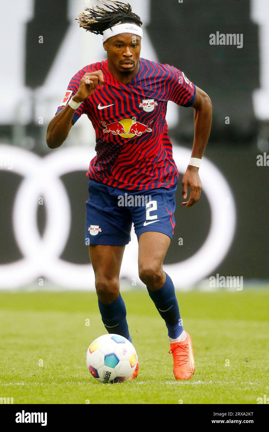 Mönchengladbach, Deutschland, Allemagne 1. Fussball Bundesliga, 5. Spieltag, Journée 3 Borussia Mönchengladbach vs Rasenballsport Leipzig 0:1 23. 09. 2023 Parc im Borussia à Mönchengladbach Mohamed SIMAKAN (RBL) photo : Norbert Schmidt, Duesseldorf Banque D'Images