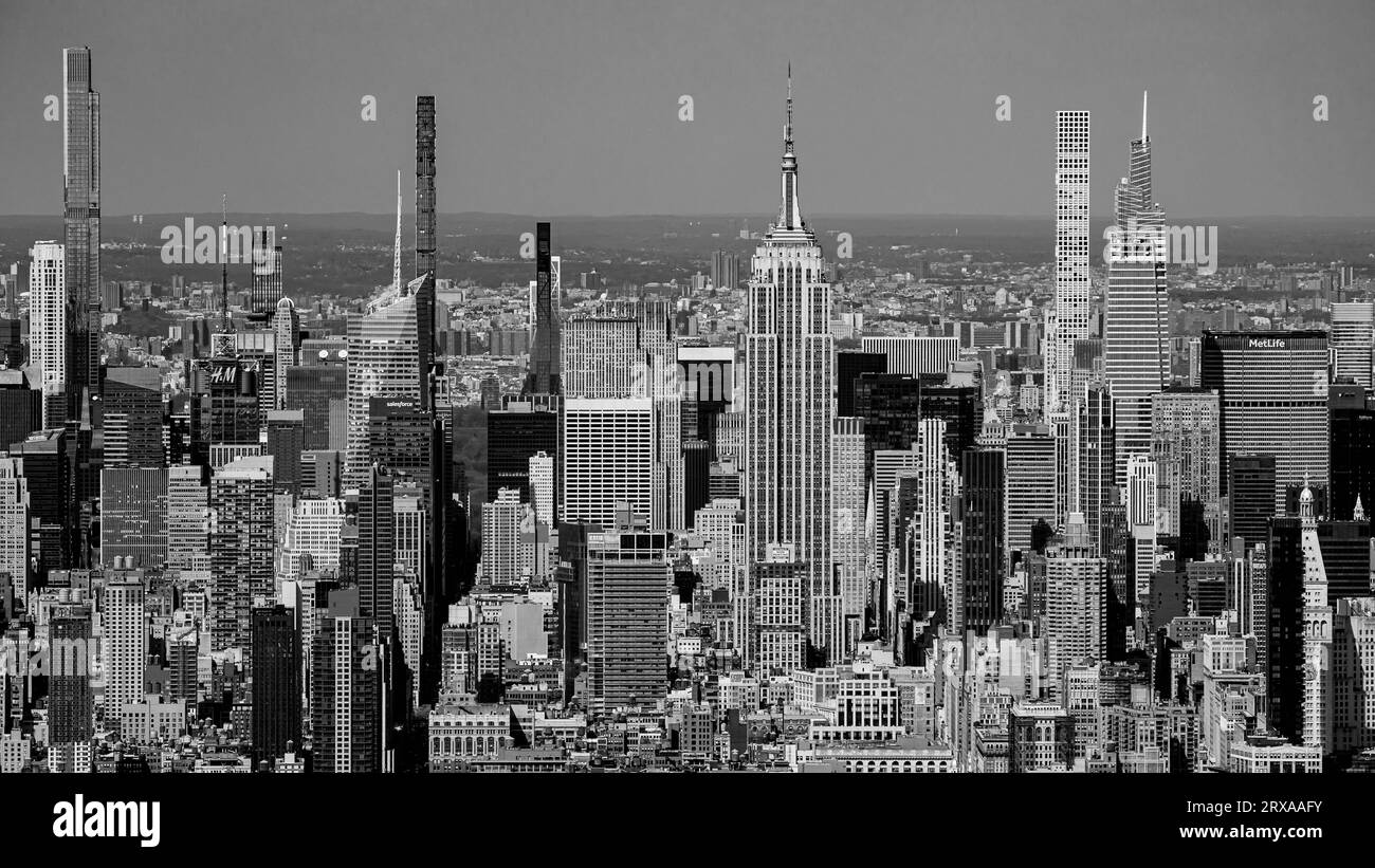 États-Unis, New York, New York City, Midtown Manhattan, vue depuis le One World Trade Center - Freedom Tower Banque D'Images