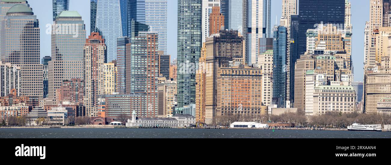 États-Unis, New York, New York City, Lower Manhattan, vue des bâtiments à la pointe sud de Manhattan Banque D'Images