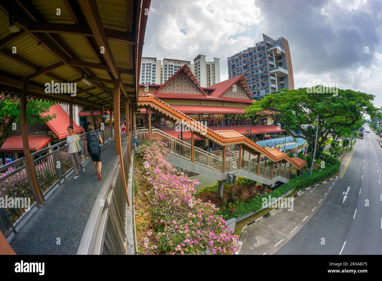 Vue de l'extérieur des marchés de Geylang serai. Singapour Banque D'Images