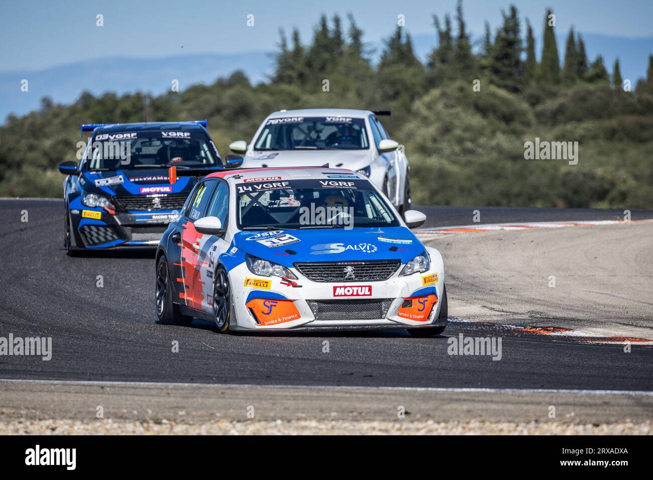 Ledenon, France. 24 septembre 2023. 14 SALVI Franck (FRA), JSB compétition Peugeot 208 RC, action, lors de la 5e manche du Championnat de France FFSA Tourisme - TC France 2023, du 22 au 24 septembre 2023 sur le circuit de Lédenon, à Lédenon, France - photo Marc de Mattia/DPPI crédit : DPPI Media/Alamy Live News crédit: DPPI Media/Alamy Live News Banque D'Images