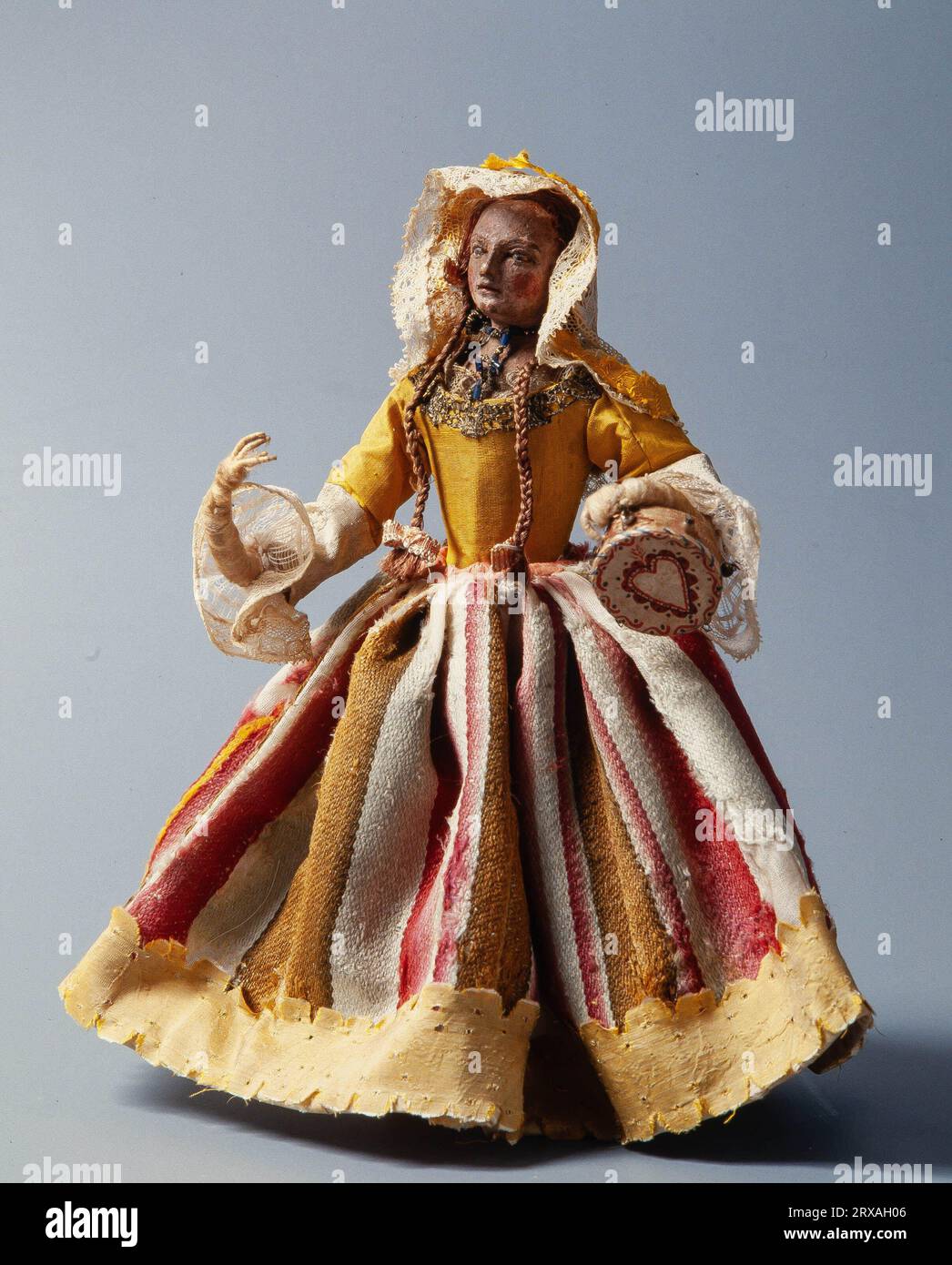 Muñeca de cera, siglo XVIII Museu del Disseny de Barcelona. Banque D'Images