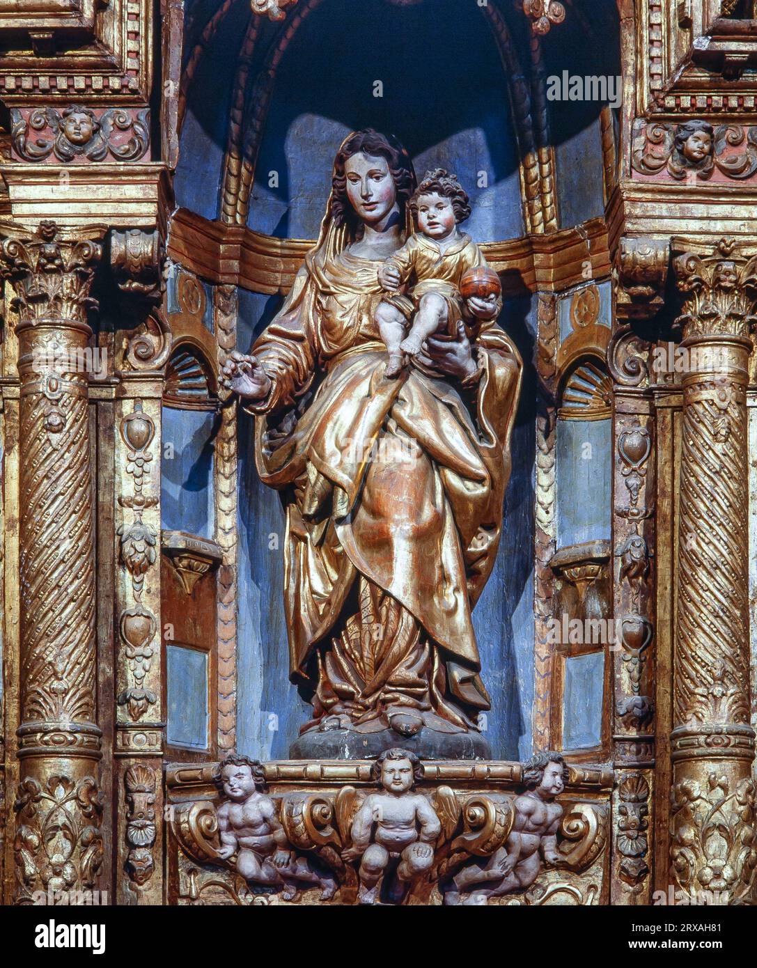 Llàtzer Tramulles / Retablo de la Cofradía del Roser, 1643. Église Saint-Jacques de Perpignan (Iglesia de San Jaime de Perpiñán). Banque D'Images