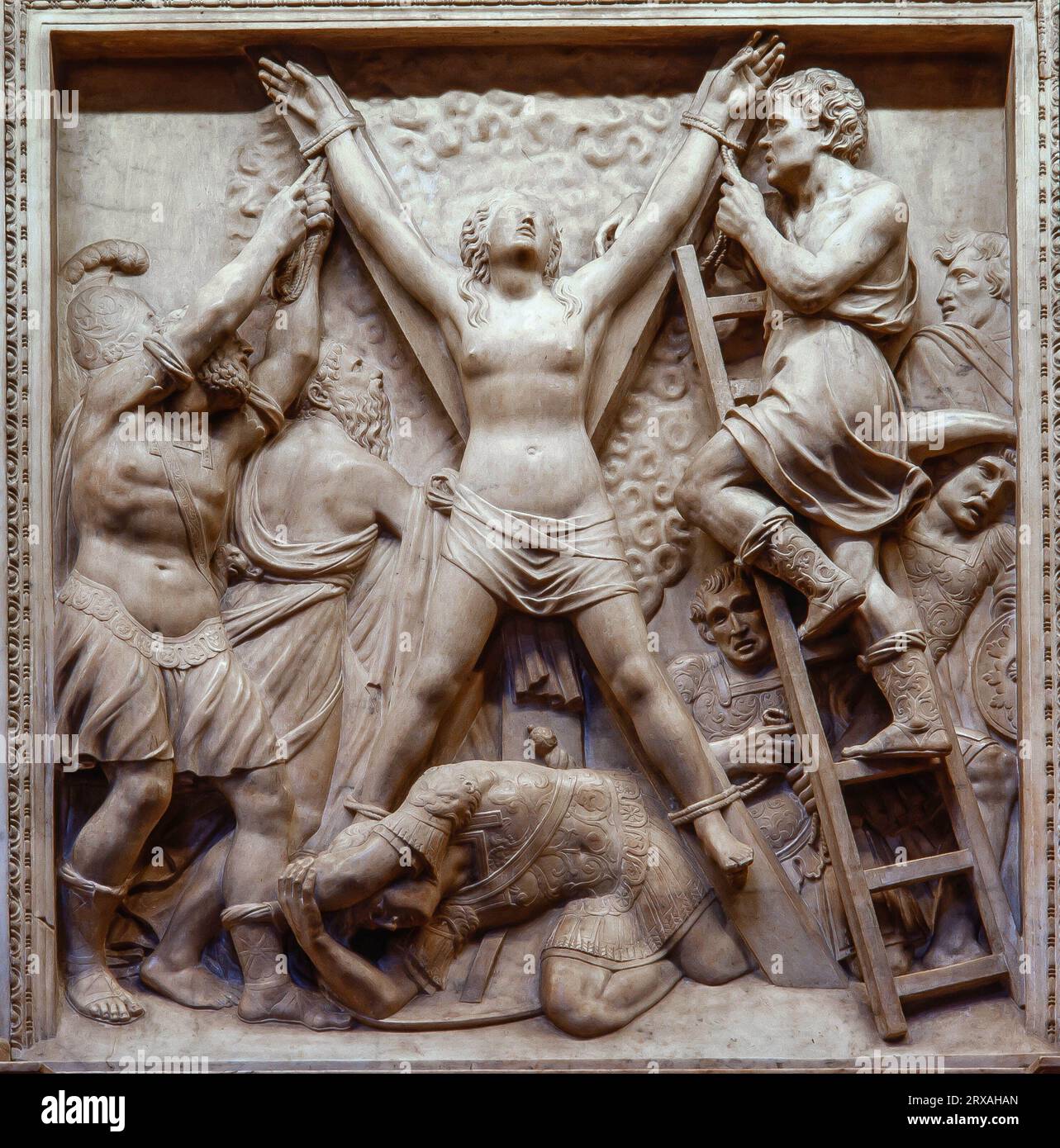 Bartolomé Ordóñez / Release del trascoro de la Catedral de Barcelona, martirio de Santa Eulalia, 1519. Banque D'Images