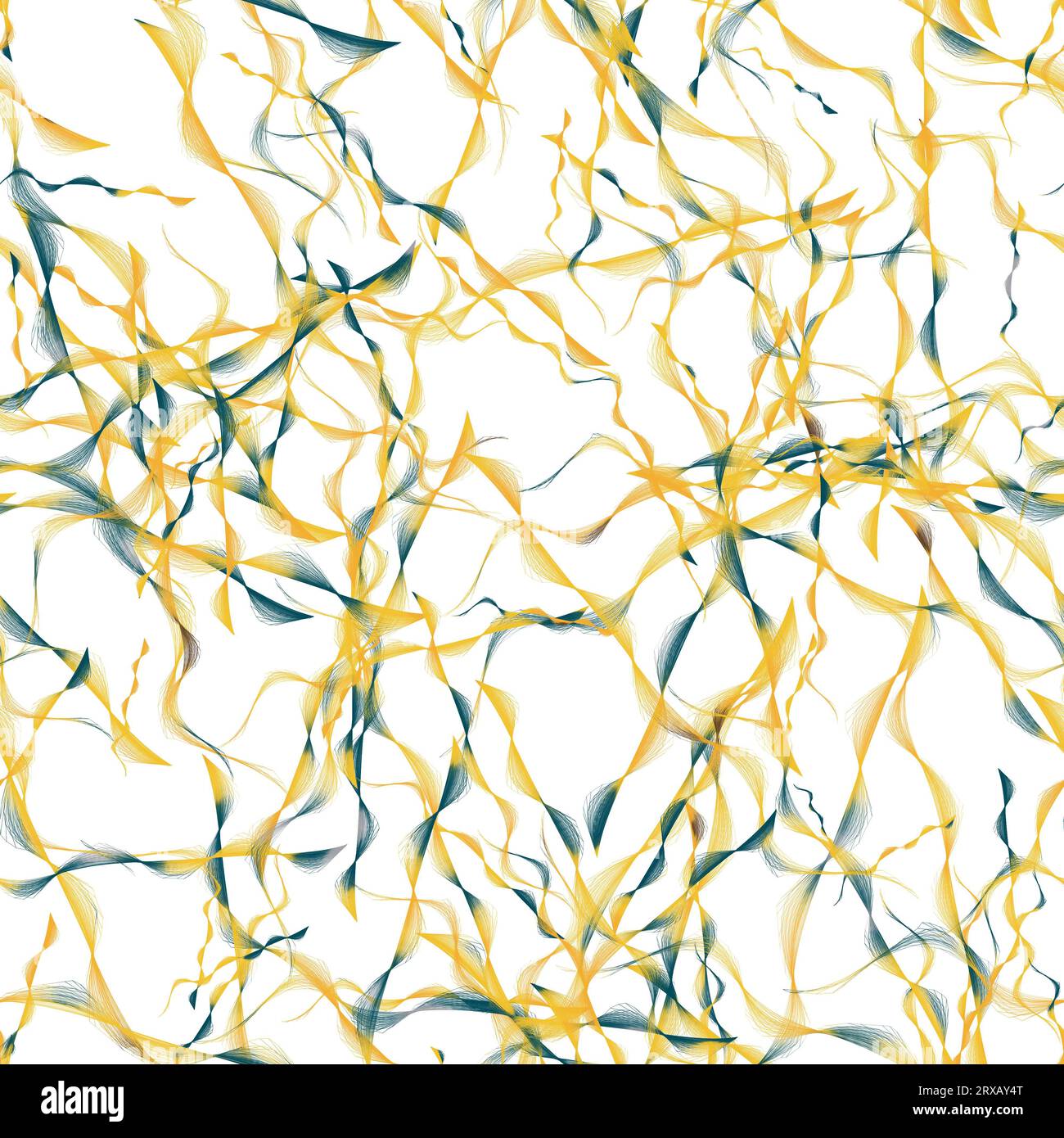 Ornement de ligne abstraite motif sans couture. Couleurs jaune et bleu. Motif sans fin pour emballage, scrapbooking, textiles, papier Banque D'Images