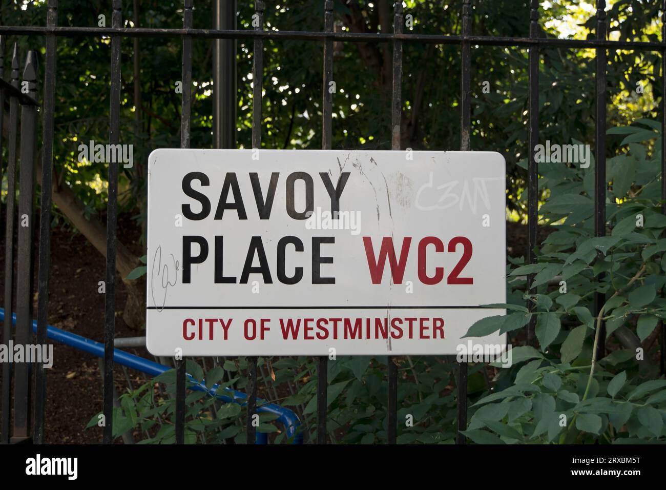 panneau de nom de rue pour savoy place, londres, angleterre Banque D'Images