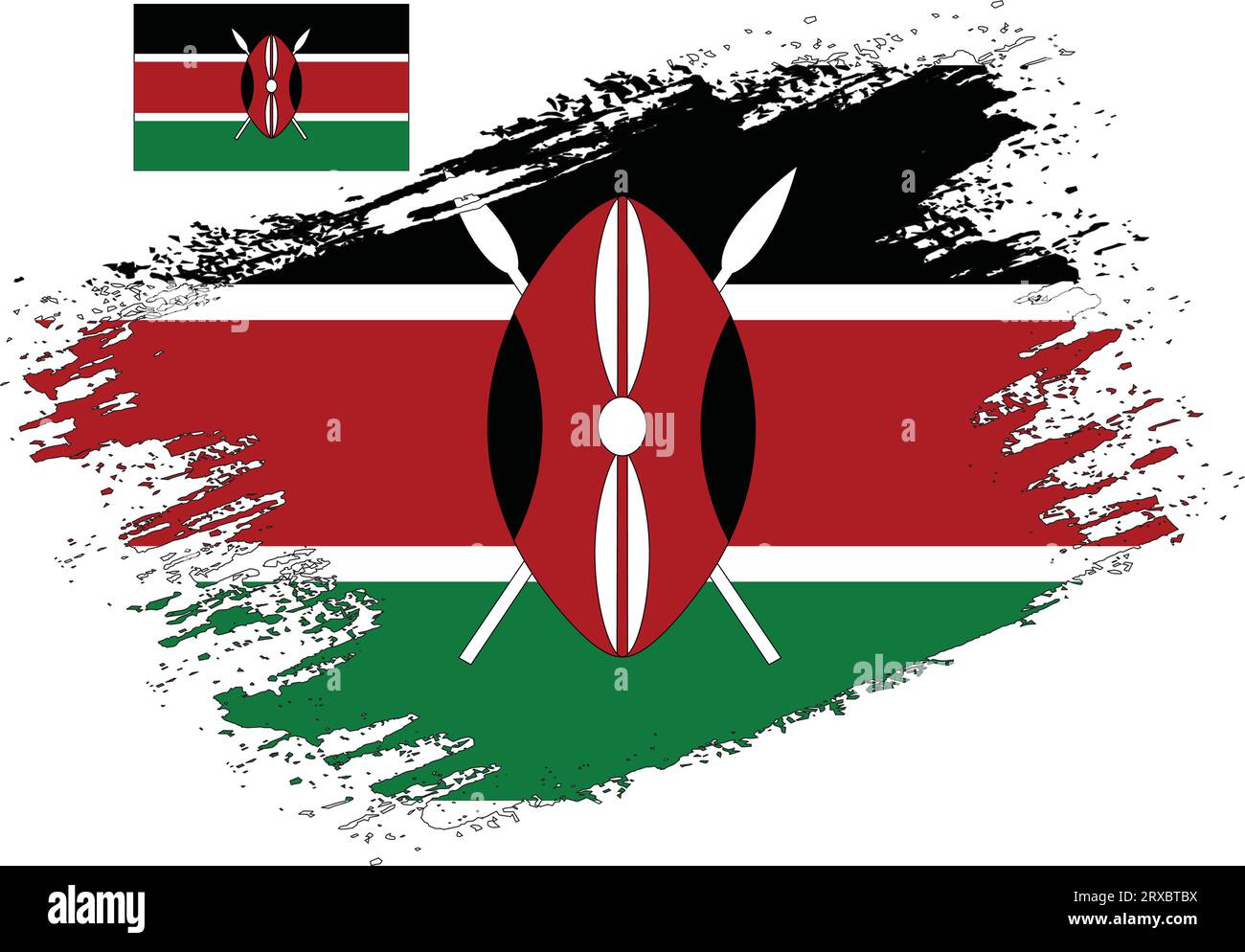 Brush Design Kenya Flag Vector Illustration de Vecteur