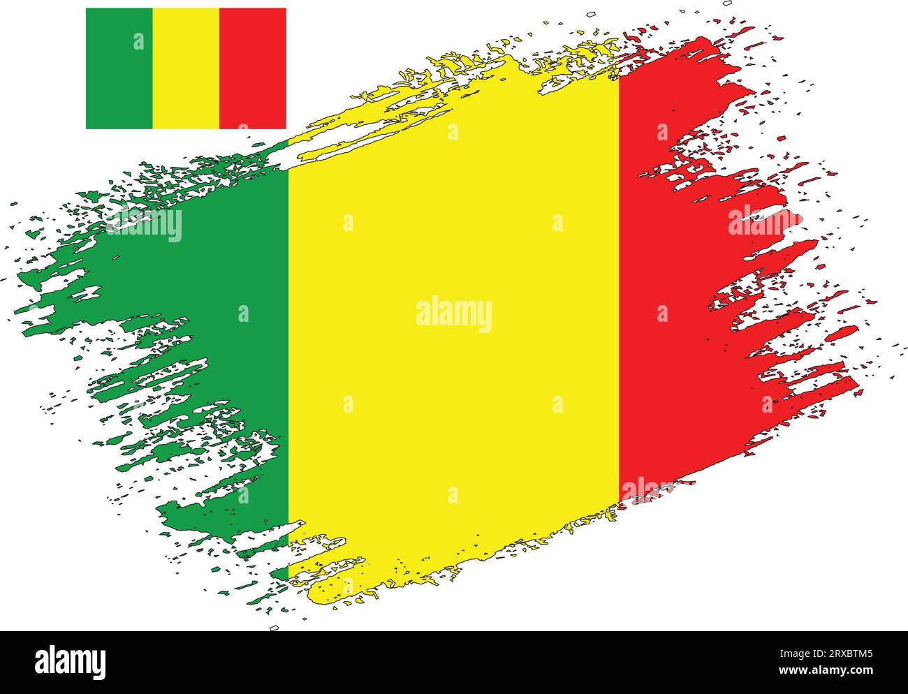 Brush Design Mali Flag Vector Illustration de Vecteur