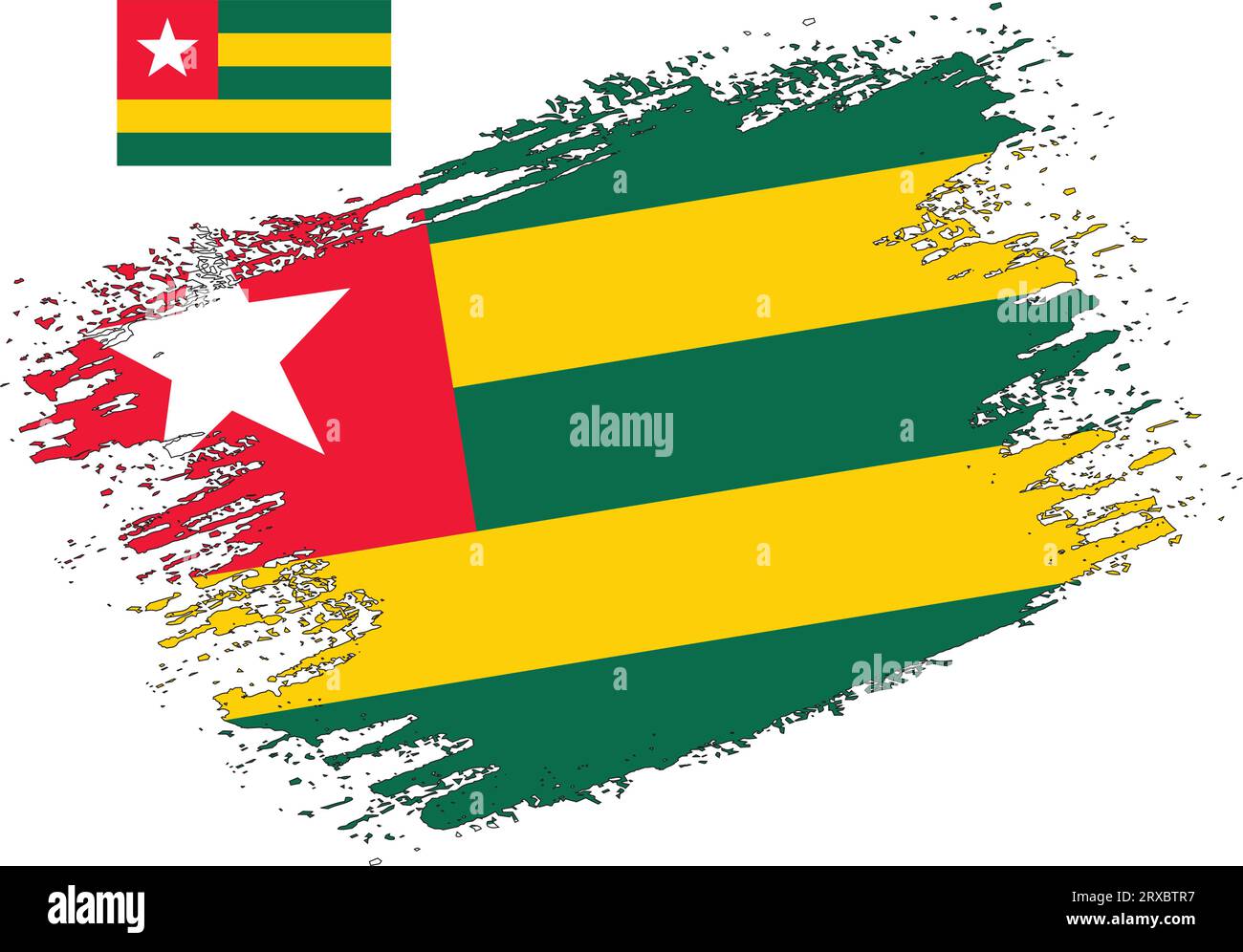Brush Design Togo Flag Vector Illustration de Vecteur