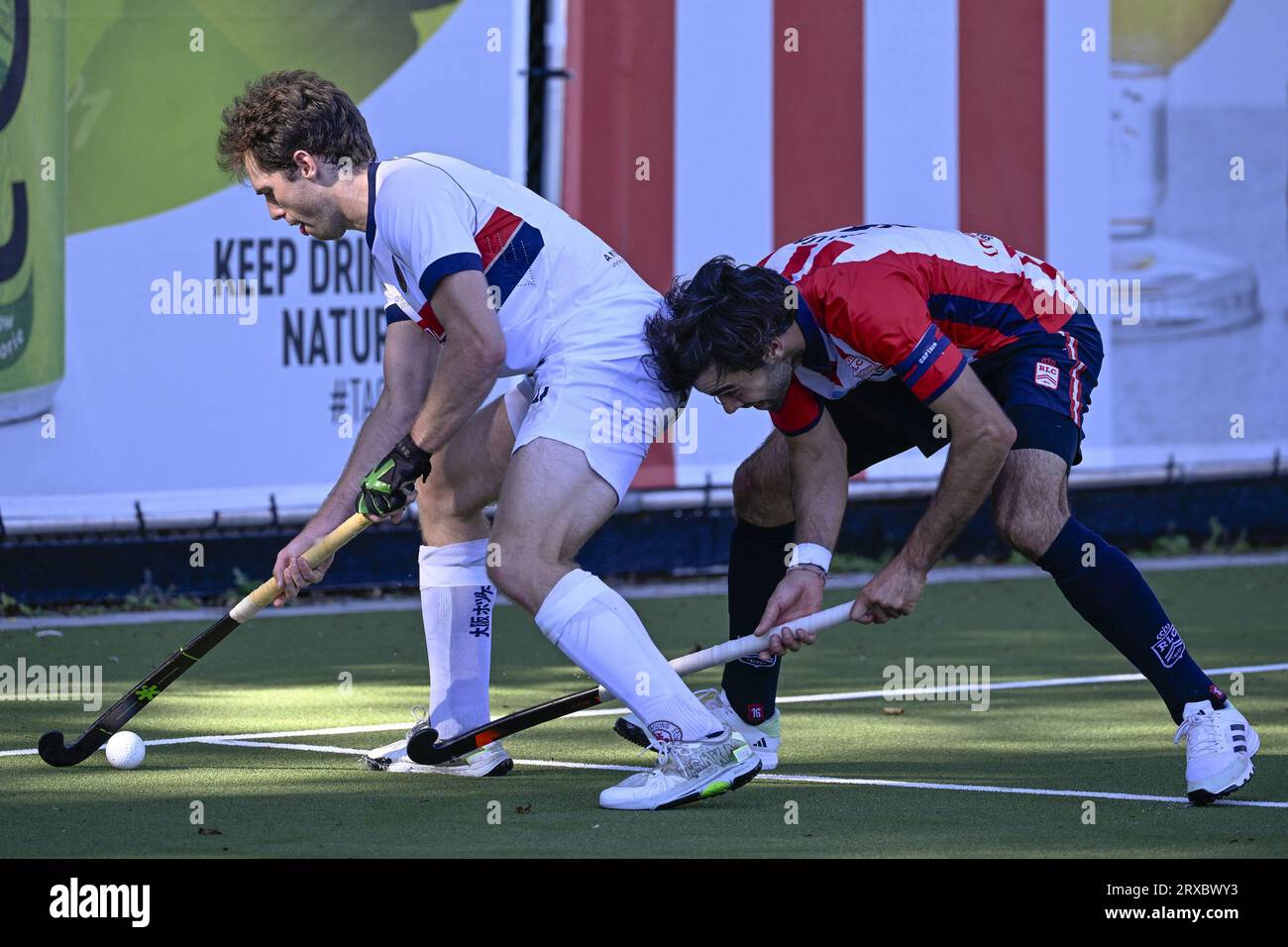 Uccle, Belgique. 24 septembre 2023. Un match de hockey entre le Royal Leopold Club et le KHC Dragons, le jour 04 pour la saison 2023-2024, à Ukkel-Uccle, Bruxelles, le dimanche 24 septembre 2023. BELGA PHOTO LAURIE DIEFFEMBACQ crédit : Belga News Agency/Alamy Live News Banque D'Images