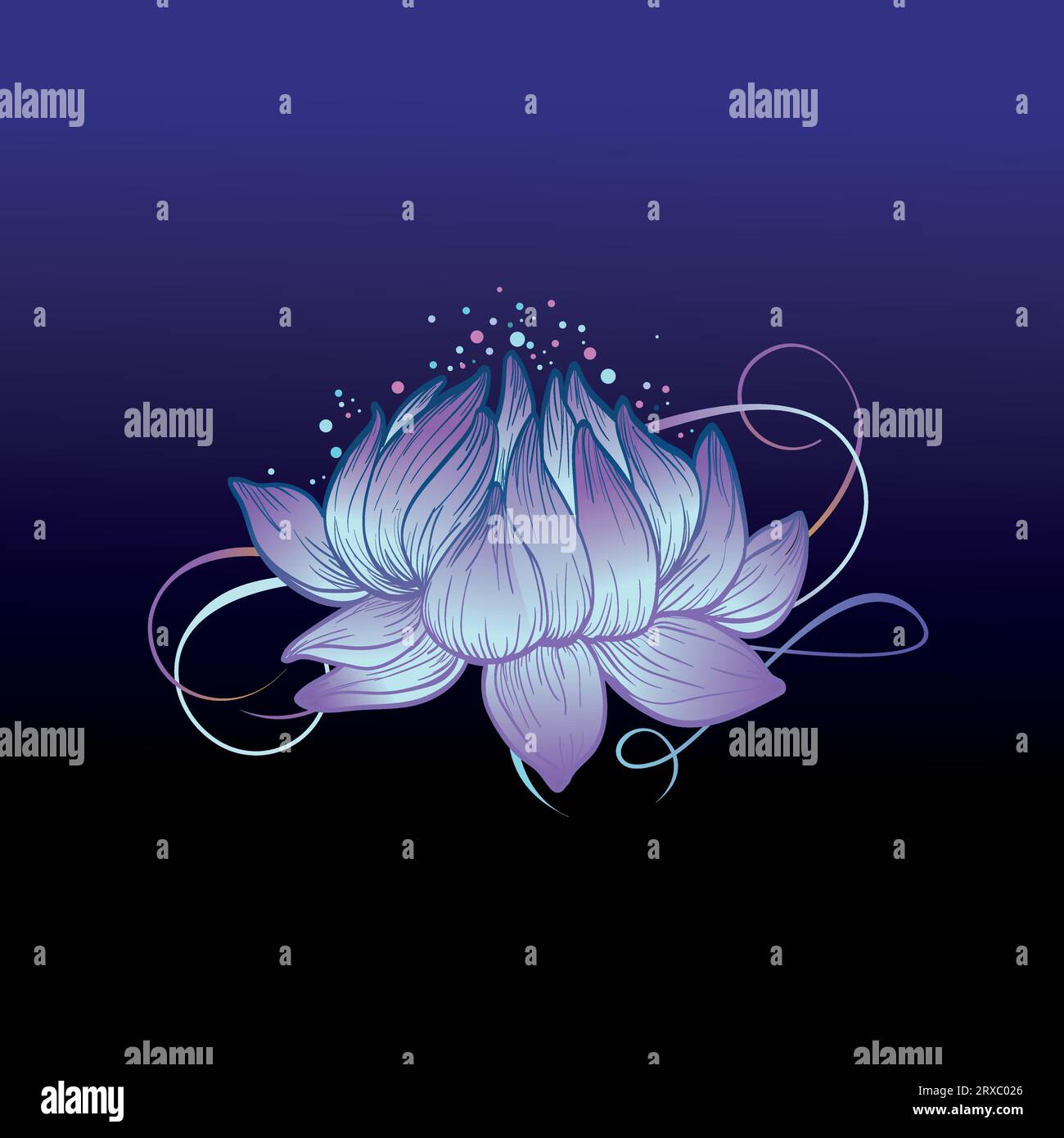 Illustration de la fleur magique de lotus. Logo fleur de Lotus Illustration de Vecteur