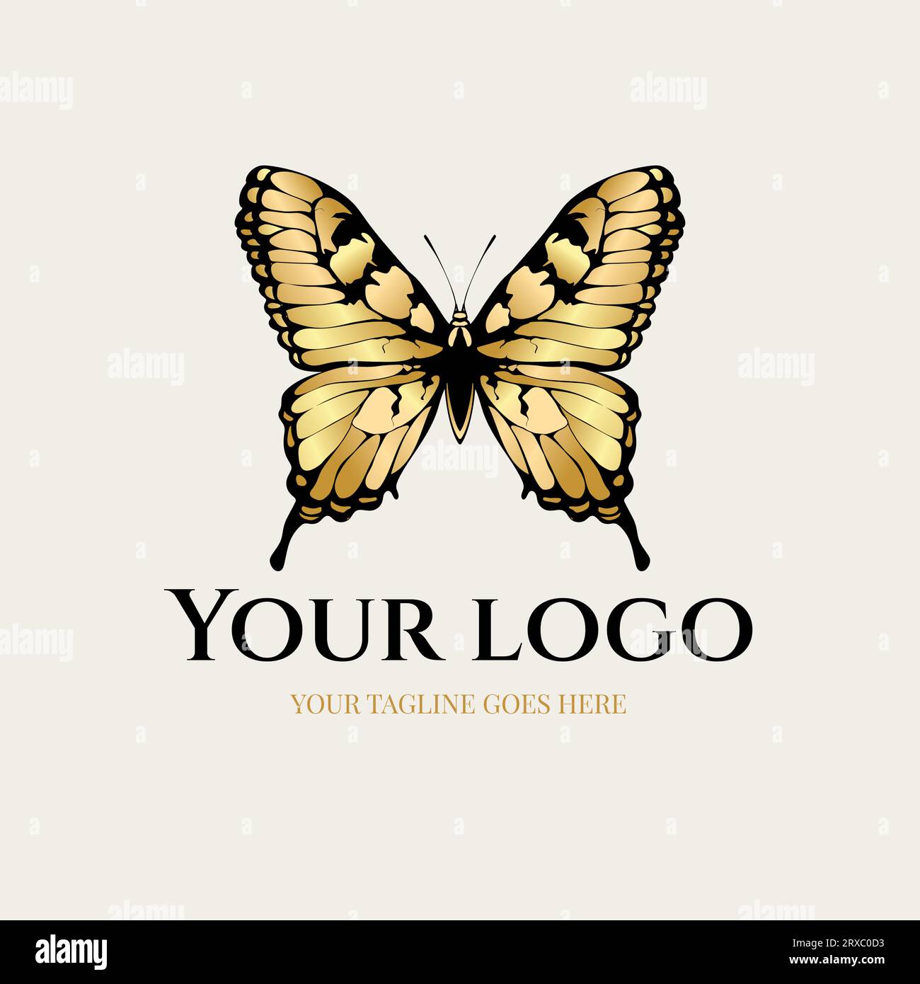 Illustration d'un papillon coloré. Design de logo sophistiqué de luxe d'un butterflly Illustration de Vecteur