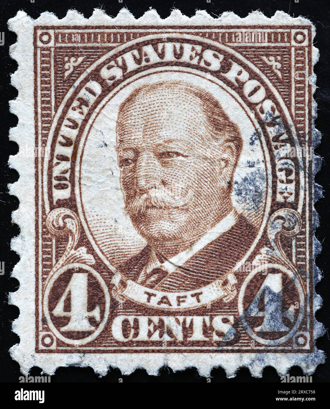 Président William Howard Taft sur timbre américain vintage Banque D'Images