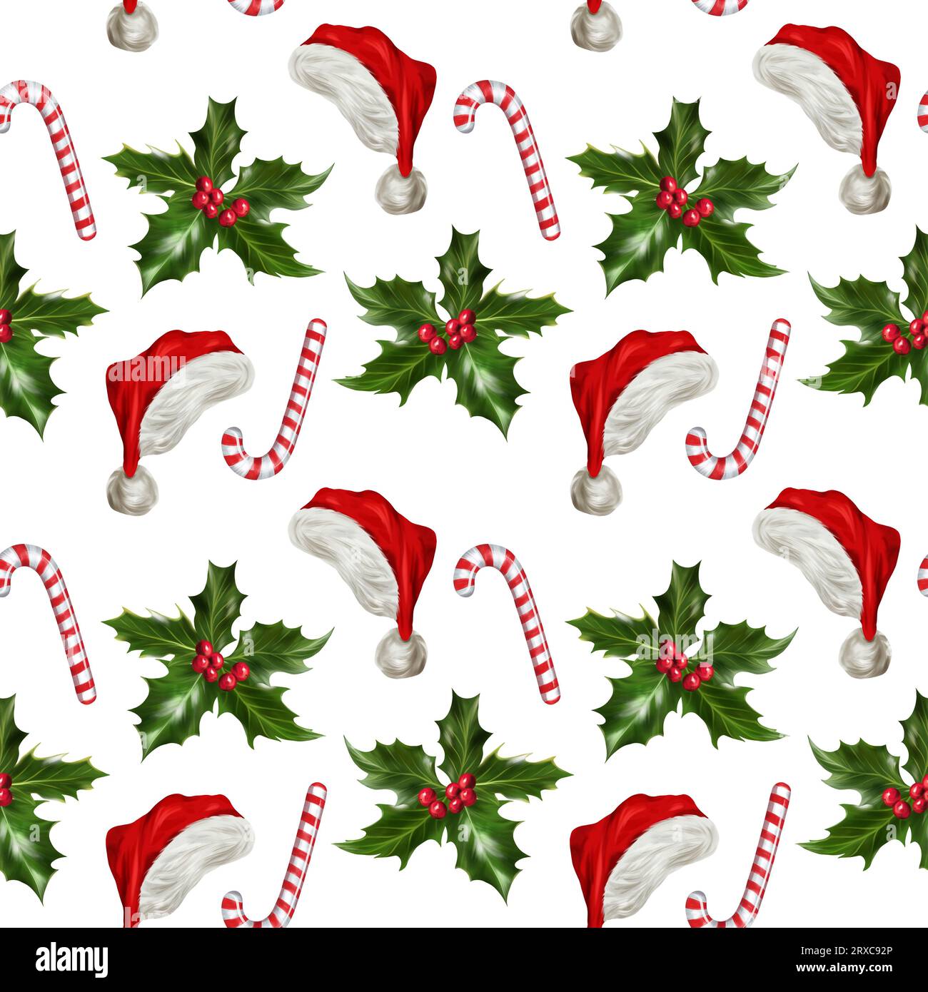 Chapeau De Père Noël En Forme De Canne à Sucre - Bandes Rayées, Polyester, Accessoire Festif Pour Noël