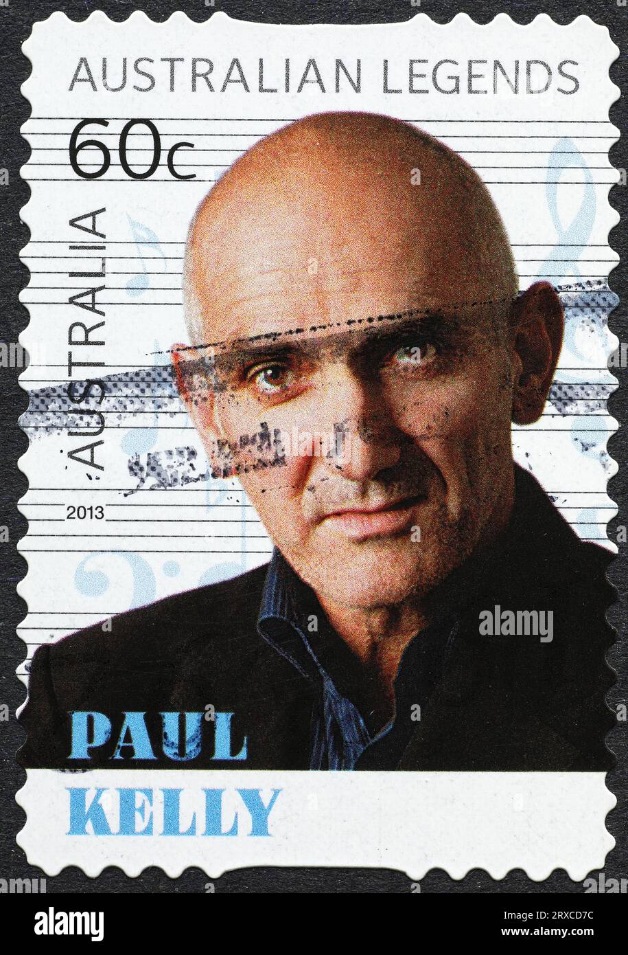 Musicien australien Paul Kelly sur timbre-poste Banque D'Images