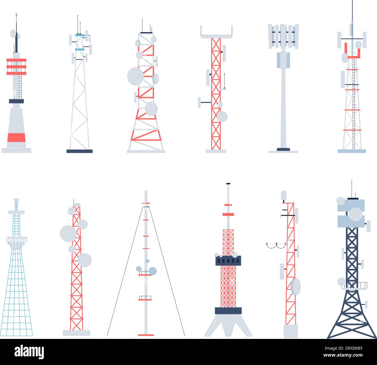 Radar Telecom Transmission receiver mast telecoms Banque d'images vectorielles - Alamy