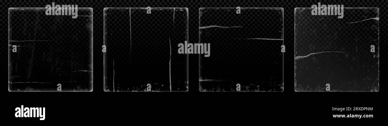 Vieux cadre de recouvrement de couverture de papier d'album de vinyle vintage. Affiche de cd de musique rétro portée avec maquette de bord vieilli. Collection de texture photo de poussière et granuleuse. Effet de motif rugueux de grattage sur l'élément carré Illustration de Vecteur