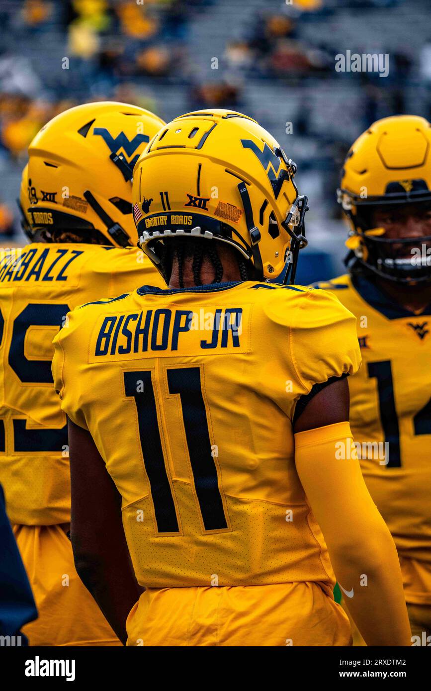 23 septembre 2023, blanc, blanc, États-Unis : 23 septembre, 2023 : Beanie Bishop Jr. lors des West Virginia University Mountaineers (WVU) vs Texas Tech Red Raiders à Morgantown, WV au Milan Puskar Stadium. Bradley Martin/apparent Media Group (image de crédit : © AMG/AMG via ZUMA Press Wire) USAGE ÉDITORIAL SEULEMENT! Non destiné à UN USAGE commercial ! Banque D'Images