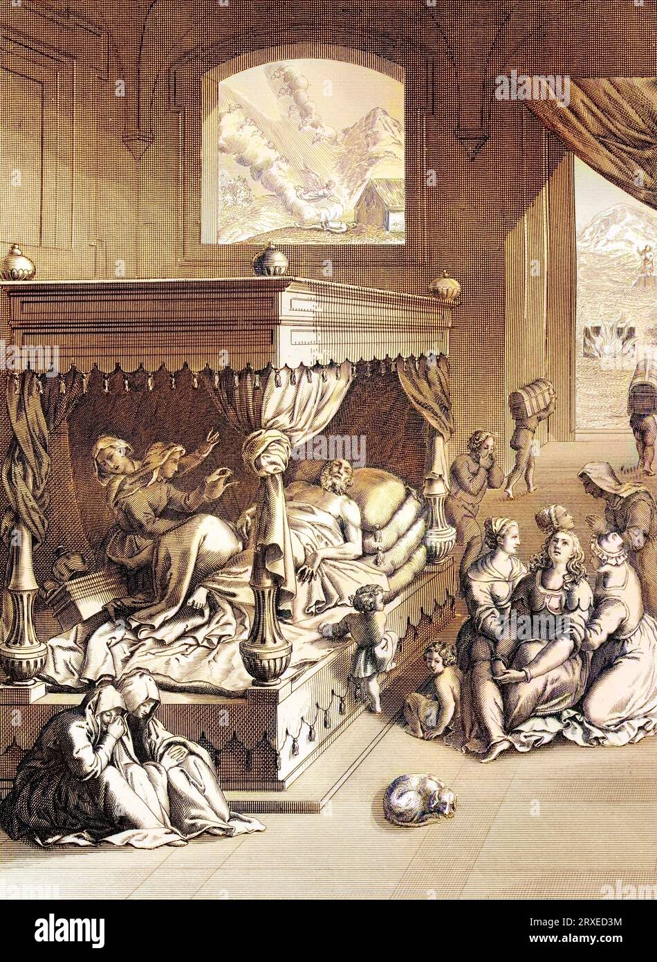 Parabole du riche et du pauvre Lazare. Illustration colorée pour la vie de notre Seigneur Jésus Christ écrite par les quatre évangélistes, 1853 Banque D'Images