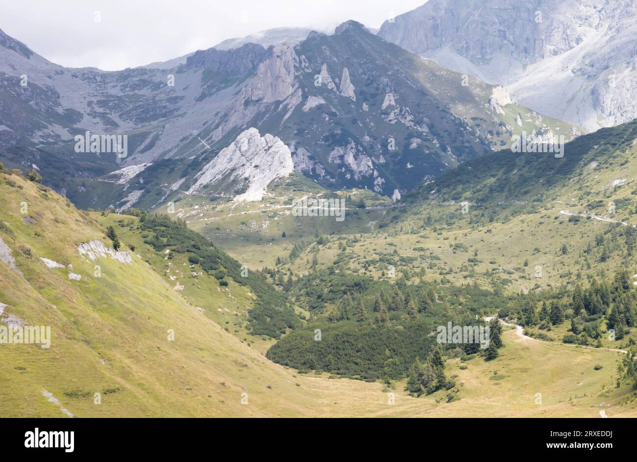 Vue typique sur les Dolomites dans le nord de l'Italie, l'été Banque D'Images