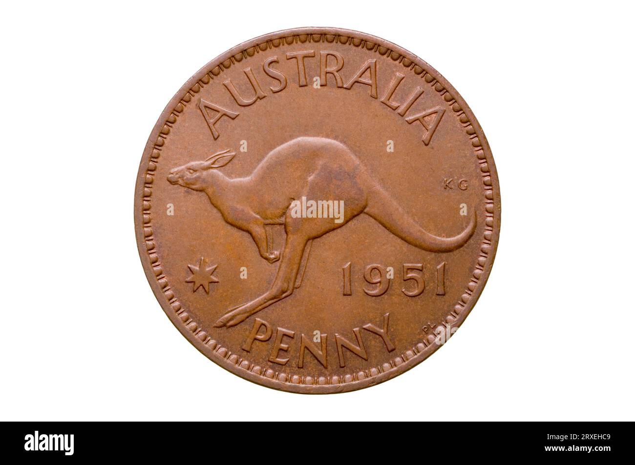 Old Australian Penny Banque D'Images