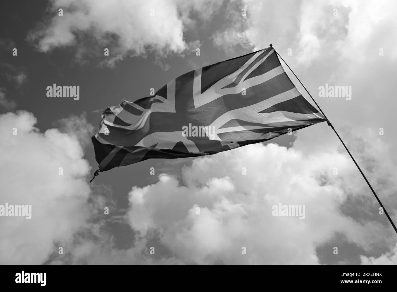 Drapeaux union jack battant Banque d'images noir et blanc Alamy