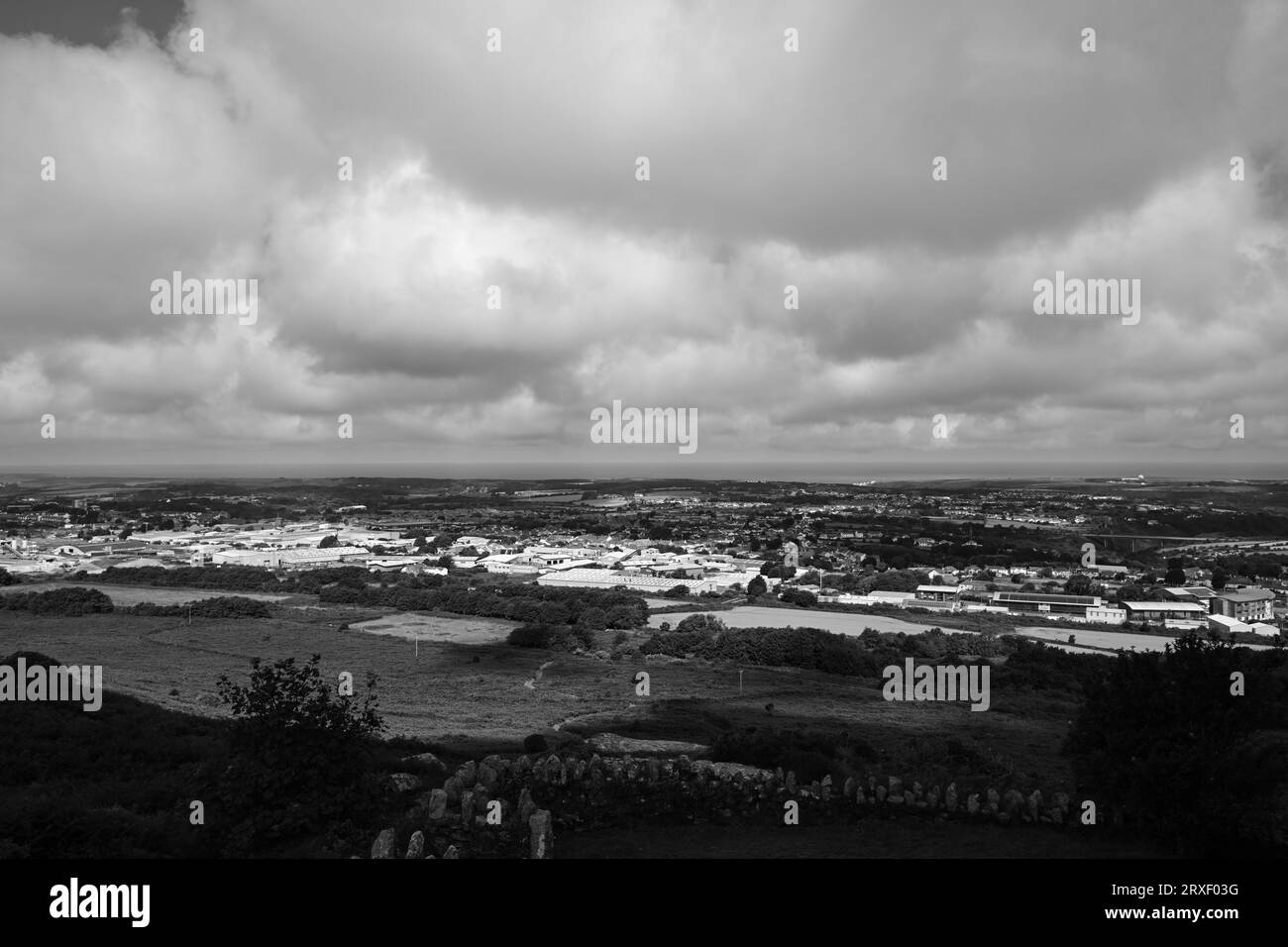 CARN BREA CHÂTEAU TOR ET MONUMENT REDRUTH CORNWALL Banque D'Images