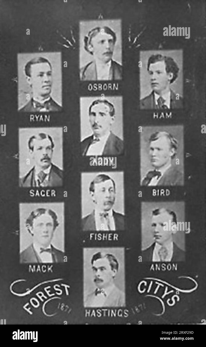 Carte de cabinet des villes de Rockford Forest 1871 Banque D'Images