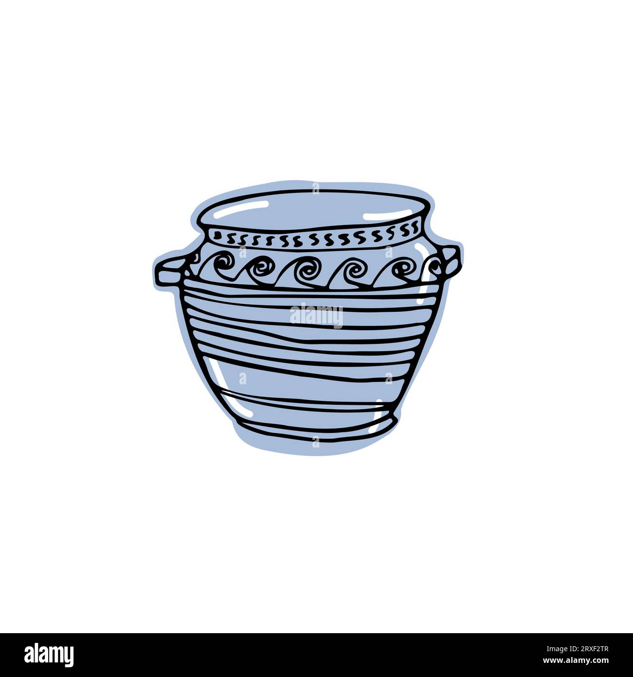 Ancient Greek vase Doodle illustration tendance Illustration de Vecteur