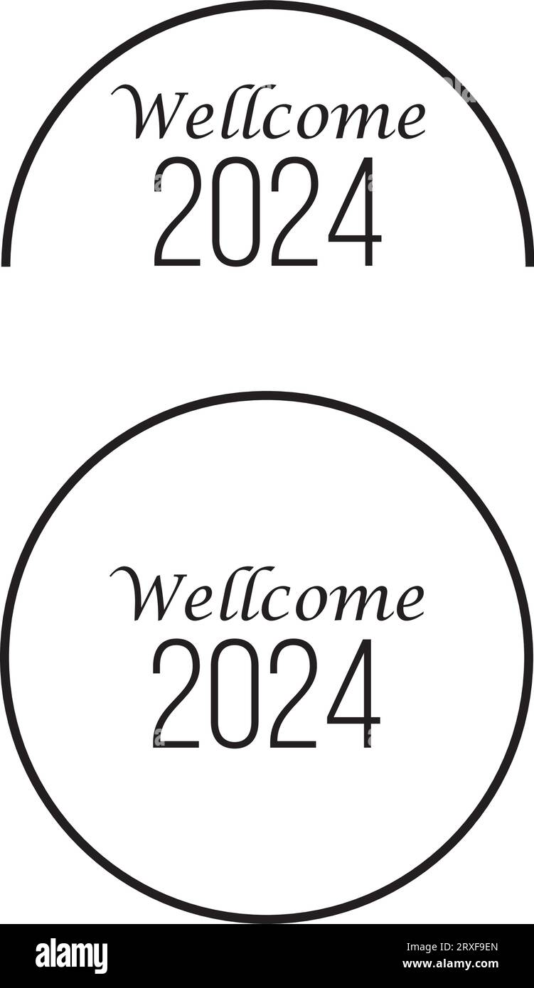 2024, fond, bannière, noir, calendrier, calligraphie, carte, célébration, noël, cercle, décoration, conception, événement, police, graphique, salutation, moitié Illustration de Vecteur