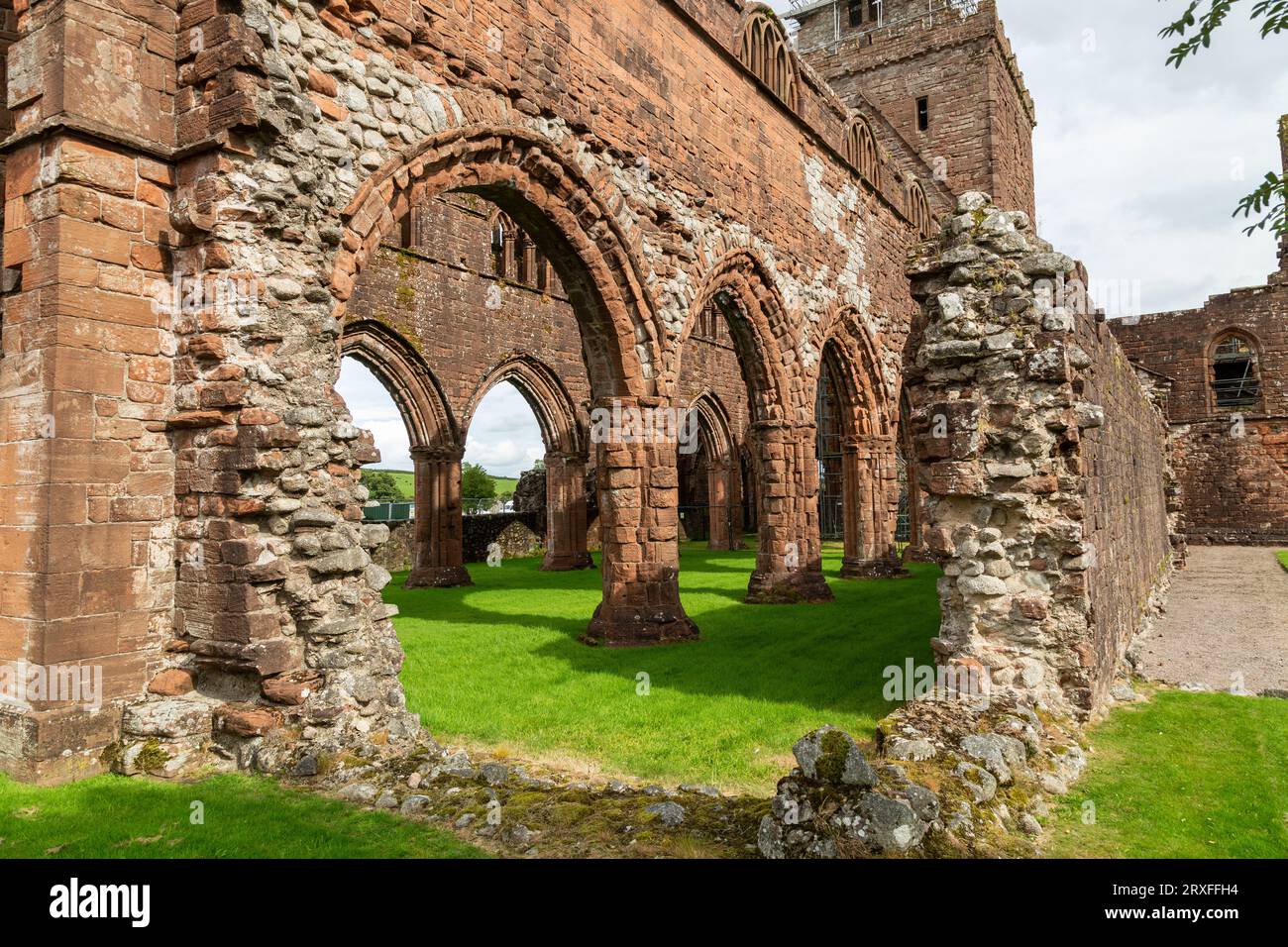 L'abbaye de Dulce Cor, mieux connue sous le nom d'abbaye de Sweetheart, était un monastère cistercien fondé en 1275 dans ce qui est aujourd'hui le village de New Abbey Banque D'Images