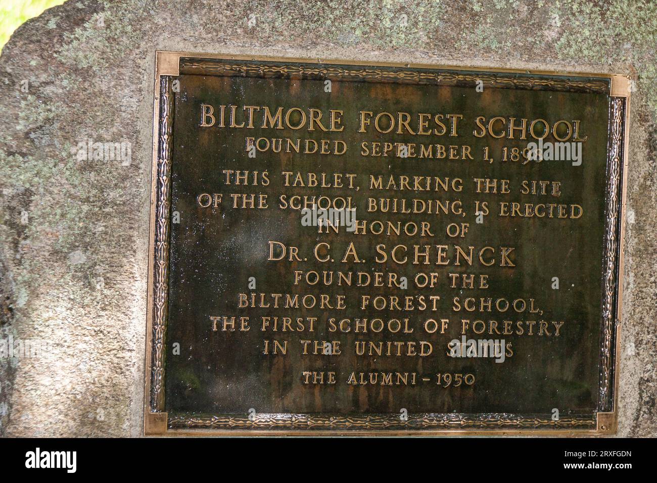 Baltimore Forest School, appelée le «berceau de la foresterie», dans la forêt nationale de Pisgah en Caroline du Nord. Ce fut la première école forestière aux États-Unis. Banque D'Images
