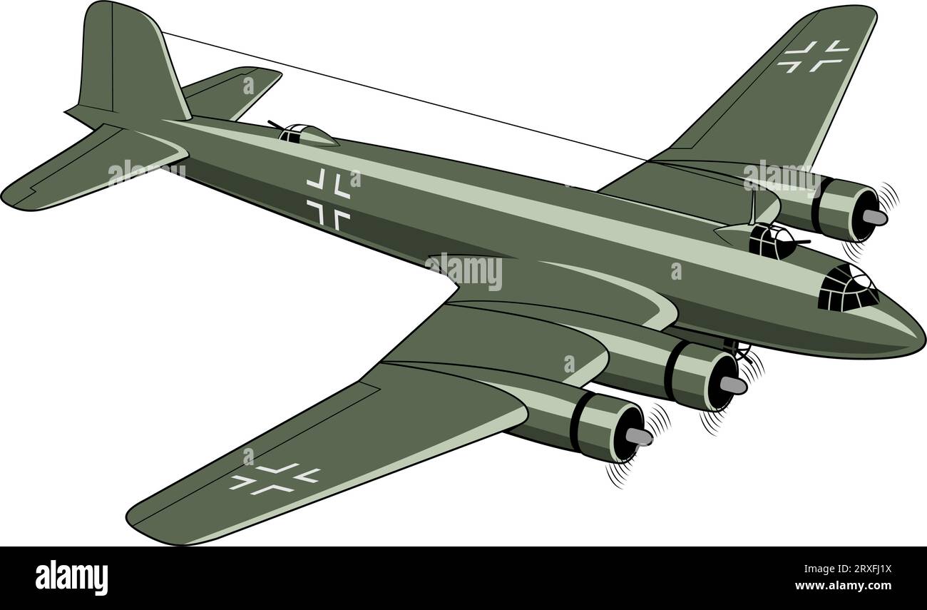 FW 200 Condor Bomber 1938. Avions WW II. Avion vintage. Vecteur clipart isolé sur blanc. Illustration de Vecteur