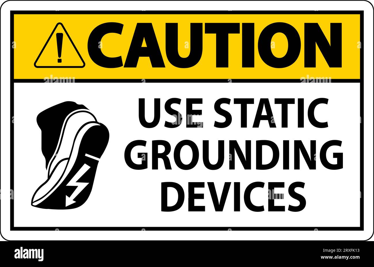 Panneau d'avertissement utiliser des dispositifs de mise à la terre statiques Illustration de Vecteur